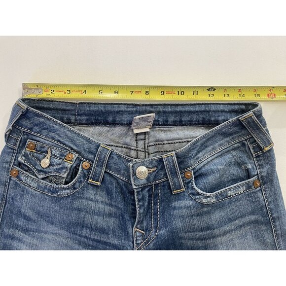 True Religion‎ Straight Leg Womens Size 28 Denim Blue Jeans Distressed Preppy - Picture 6 of 10